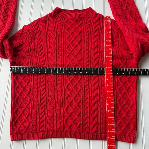 Ann Taylor Size XL Petite Cable Knit Red Pullover Sweater size XL - Picture 5 of 6